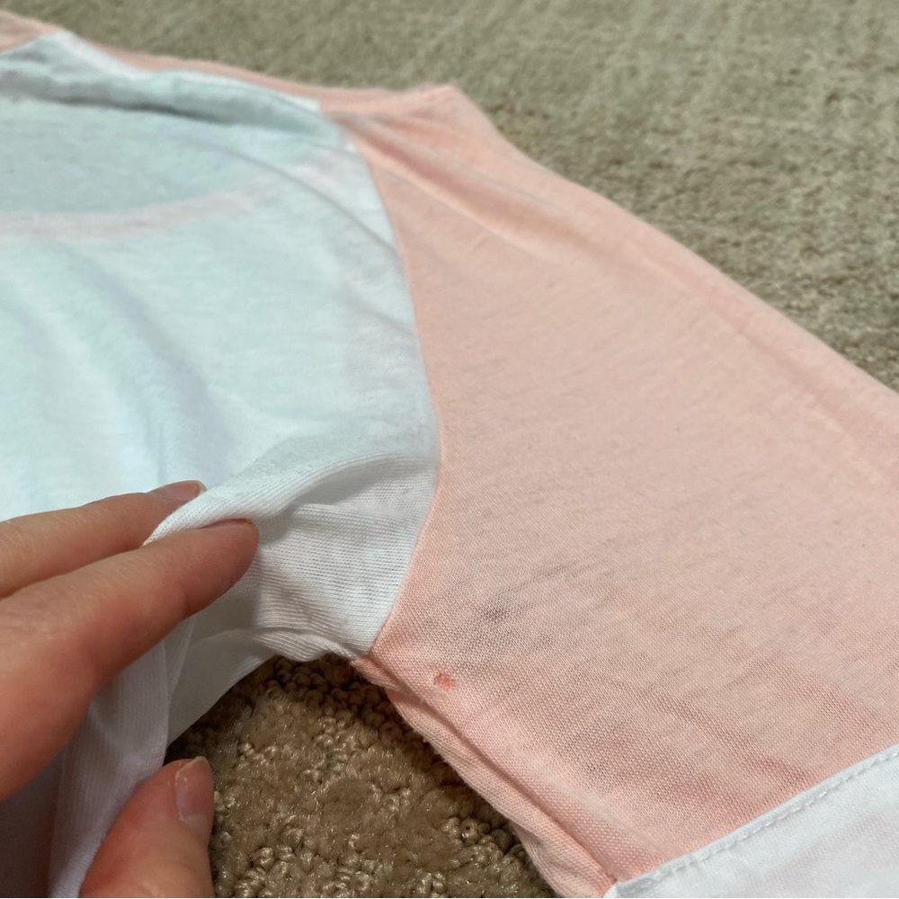 {Z Supply} The Varsity White and Peach Baseball Tee ~ Size XS - Picture 16 of 16